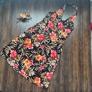 AB Studio Hawaiian Print Halter Dress Size 10